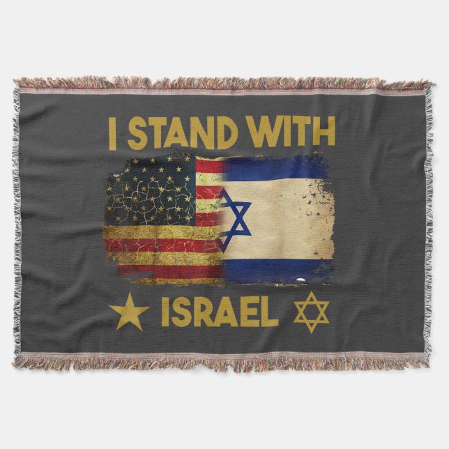 Cobertor Eu Apoio Israel Bandeira da América (Frente)