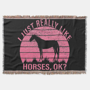 Cobertor Eu gosto muito de cavalos em rosa-Rosa