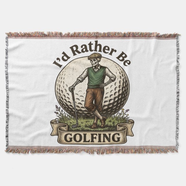 Cobertor Eu Preferiria Estar Jogando Golfe  (Frente)