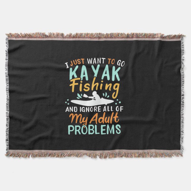 Cobertor Eu Só Quero Ir Pescar Kayak (Frente)