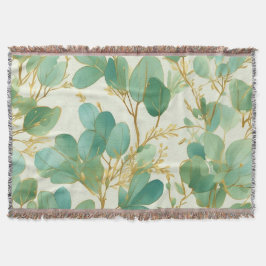 Cobertor Eucalyptus deixa Design verde e Dourado