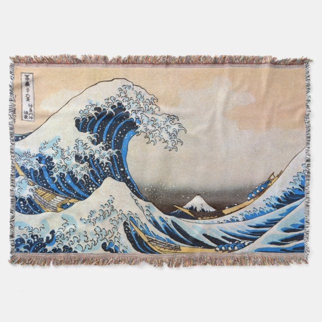 Cobertor Excelente Wave, Hokusai, Ukiyo-e (Frente)