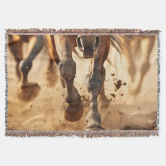 Cobertor Êxodo Equino Cavalos Correndo Arte Fotorealista