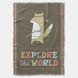 Cobertor Explore o World Boho Fox Kids
