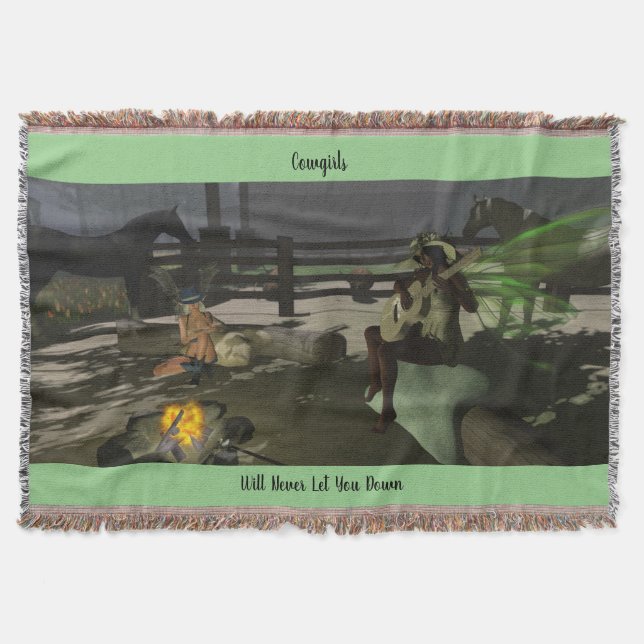Cobertor Fada Cowgirls Campfire Song Joga 54"x38" (Frente)