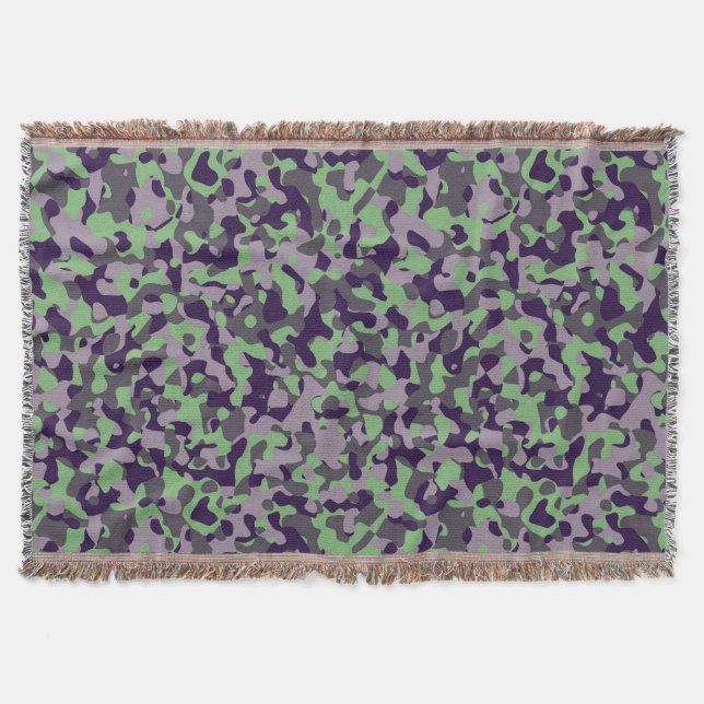 Cobertor faded green and violet camo abstract (Frente)