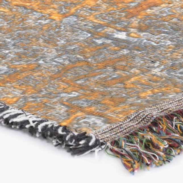 Cobertor Falado com laranja ouro sobre cinza esbranquiçada (Canto)