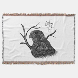 Cobertor Falcão Peregrino em Ramais de Árvore com Escrita M