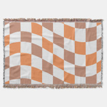 Fall Checkered Fringe Throw Blanket