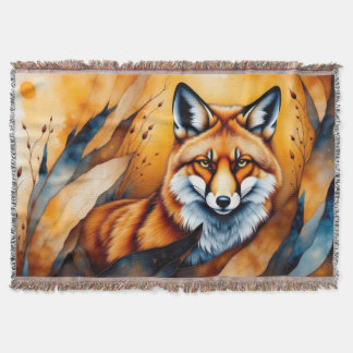 Cobertor Fall Fox Painting
