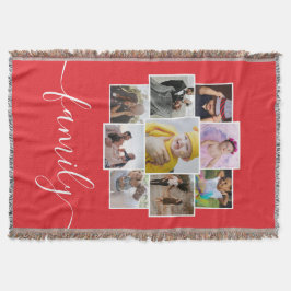 Cobertor Família Personalizada de Colagem de Fotos e Texto