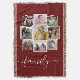 Cobertor Família Personalizada de Colagem de Fotos e Texto