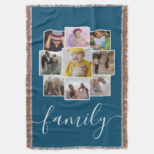Cobertor Família Personalizada de Colagem de Fotos e Texto