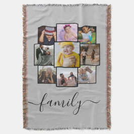 Cobertor Família Personalizada de Colagem de Fotos e Texto