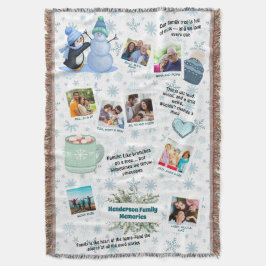 Cobertor Family Winter Memories Collage – Snowflakes & Coco