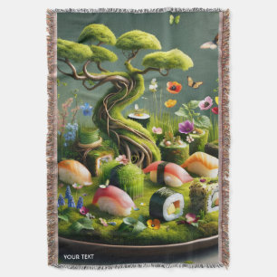 Cobertor Fantasia Sushi Fofo Paisagem Japonesa