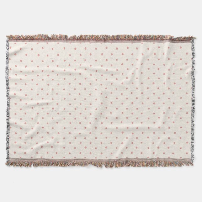 Cobertor Fantasioso Pontos Rosa Creme (Frente)