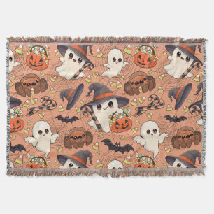 Cobertor Fantasma de Halloween Fofo no Estilo Kawaii