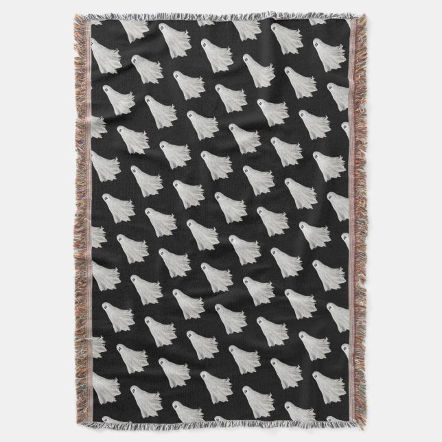 Cobertor Fantasma Engraçado Do Passado De Halloween (Frente Vertical)