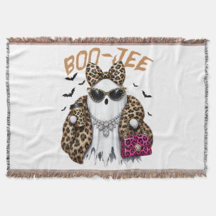 Cobertor Fantasma Leopardo Coquette Boo-JEE Halloween