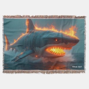 Cobertor Fantasy Cute Fire Shark Sea