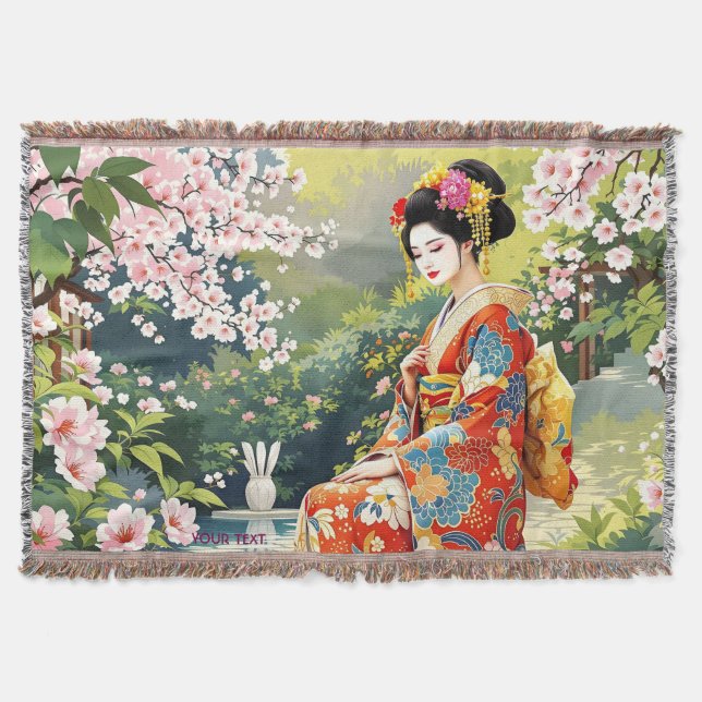 Cobertor Fantasy Cute Girl Kimono Sakura (Frente)