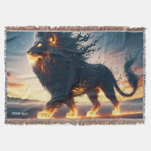Cobertor Fantasy Cute Lion Desert Fire (Frente)