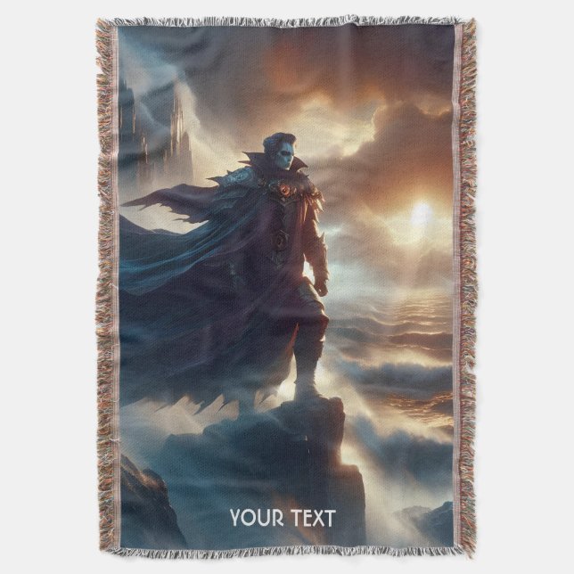 Cobertor Fantasy Cute Man Night Sea (Frente Vertical)