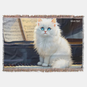 Cobertor Fantasy Cute Ragdoll Cat Em Piano