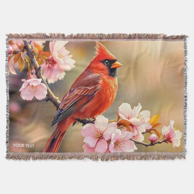 Cobertor Fantasy Cute Red Bird Cherry (Frente)
