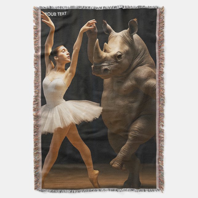 Cobertor Fantasy Cute Rhino Dancer Ballerina (Frente Vertical)