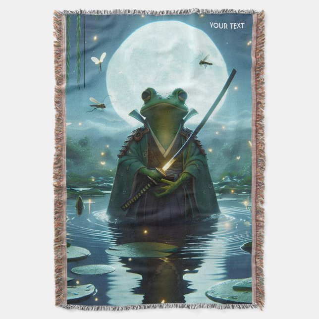 Cobertor Fantasy Cute Sapo Samurai Katana (Frente Vertical)