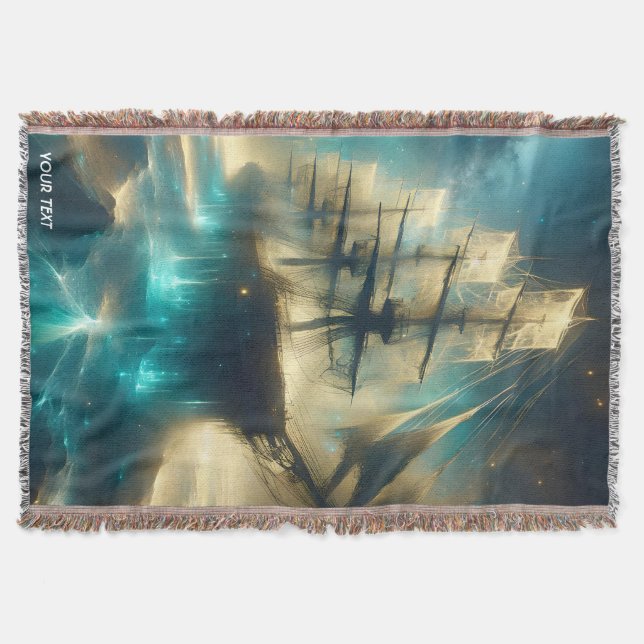 Cobertor Fantasy Cute Sea Navio (Frente)