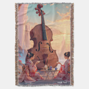 Cobertor Fantasy Cute Violin Girls Tea