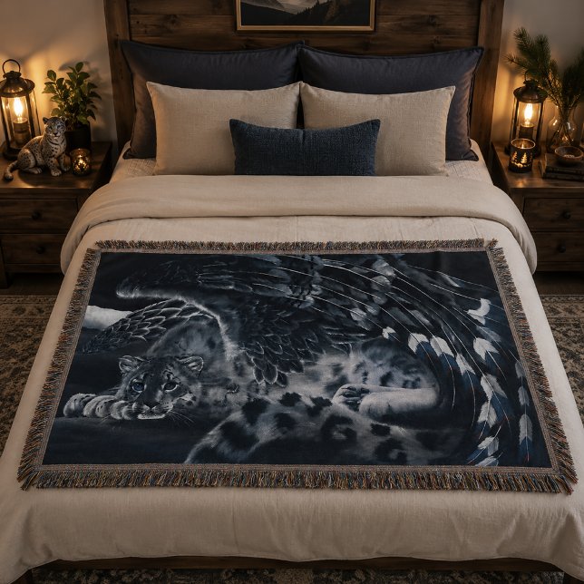 Cobertor Fantasy Snow Leopardo Wings (Criador carregado)