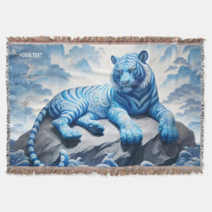 Cobertor Fantasy Tigre Azul Chinês
