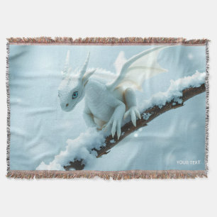 Cobertor Fantasy White Baby Dragon