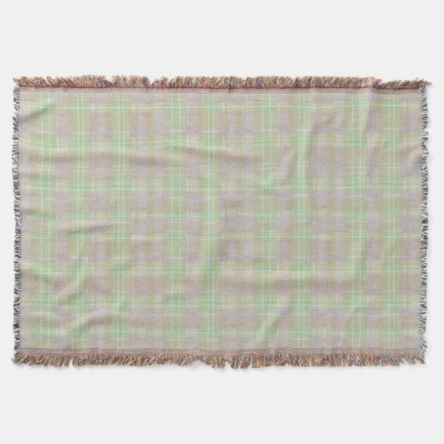 Cobertor Farmhouse Neutral Sage Plaid (Frente)