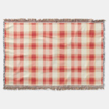 Farmhouse Red and White Gingham Check Blanket