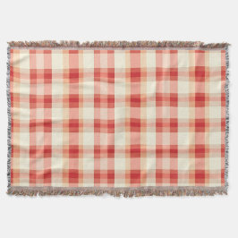 Cobertor Farmhouse Red and White Gingham Check Blanket