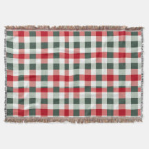 Farmhouse Red, White, Gingham Verde Cheio