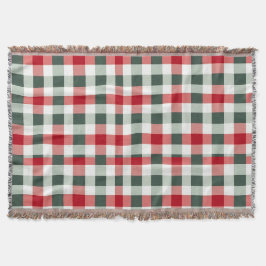 Cobertor Farmhouse Red, White, Gingham Verde Cheio
