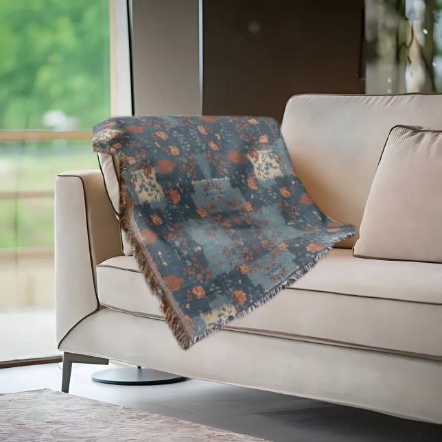 Cobertor Farmhouse Russo de Ferrugem Azul do País (Criador carregado)