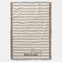 Cobertor Farmhouse Tan Stripes Jogam Banheira
