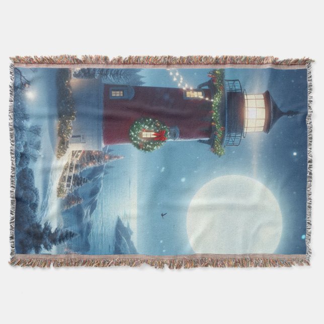 Cobertor Farol de Natal náutico (Frente)