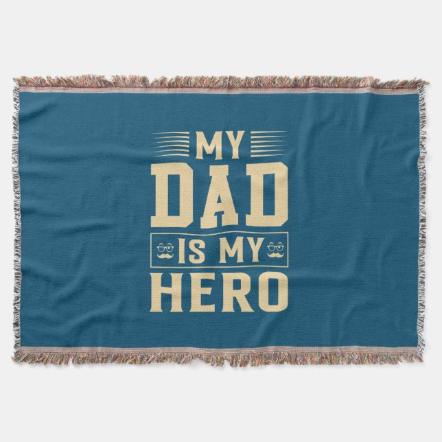 Cobertor Father's Day My Dad Is My Hero (Frente)
