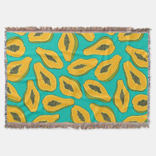 Cobertor Fatias de Papaya na Turquesa