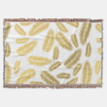 Faux Dourado Palm deixa padrão Sherpa Blanket
