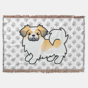 Cobertor Fawn Sable Partier-Color Tibetan Spaniel Cute Dog