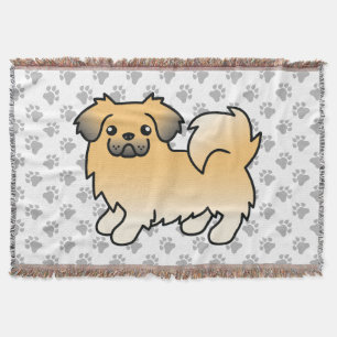 Cobertor Fawn Sable Tibetan Spaniel Cute Cartoon Dog